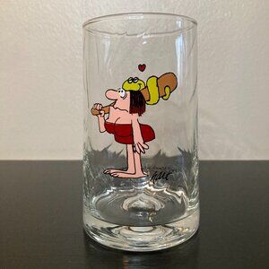 Arby's B.C. Ice Age Collector Series Glass - 1981 Cavewoman & Snake Comic